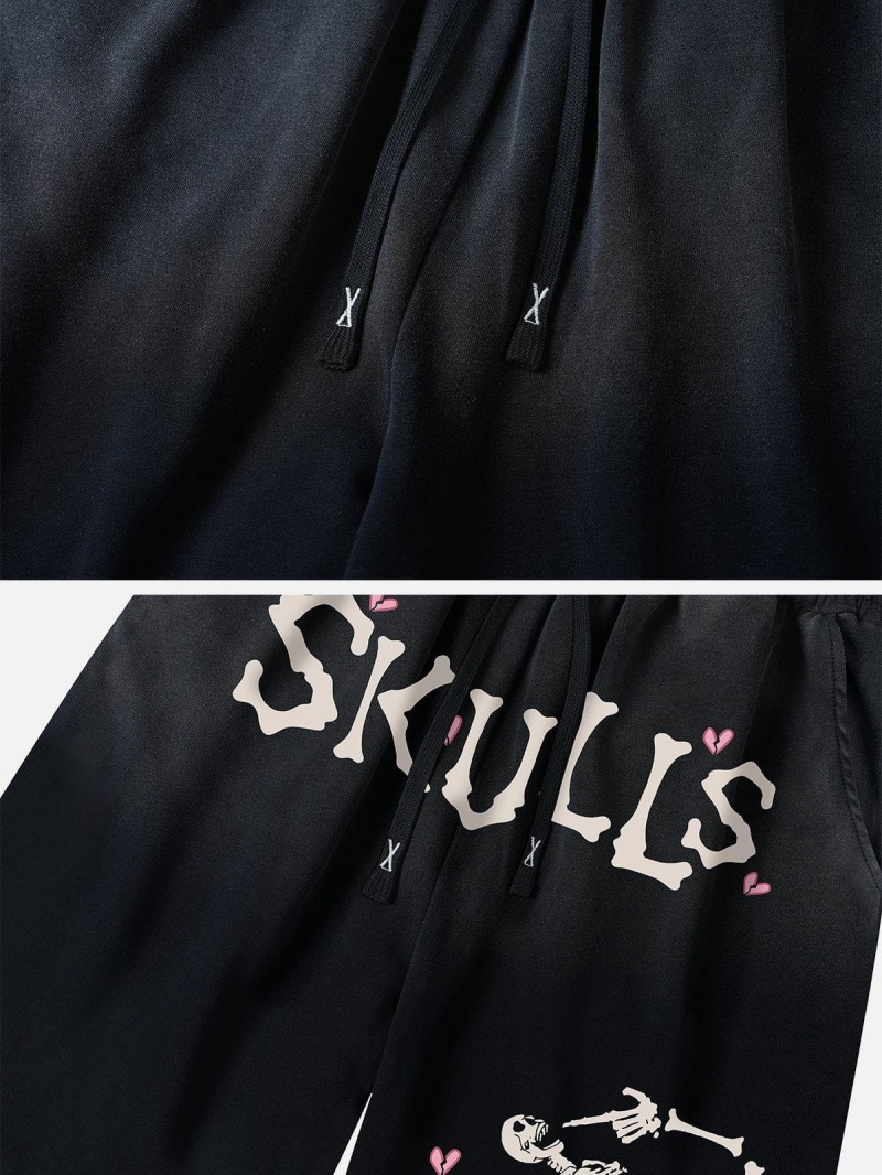 Short Aelfric Eden Skull Letter Print Noir | UZY-05209900